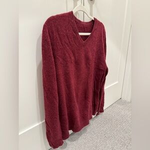 Burgundy Cashmere VNeck Sweater